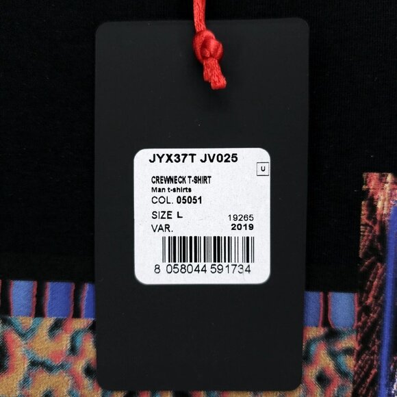 NWT ROBERTO CAVALLI Graphic Men's T-Shirt Beaded Animals Never Give Up LARGE - Picture 5 of 8